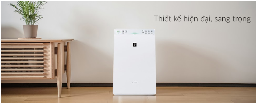 Máy lọc Sharp KC-F30EV-W có kiểu dáng nhỏ gọn, không tốn diện tích